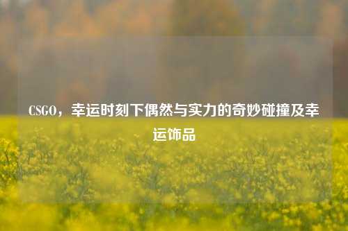 CSGO，幸运时刻下偶然与实力的奇妙碰撞及幸运饰品