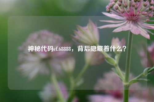 神秘代码cf.68888，背后隐藏着什么？