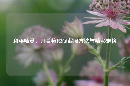 和平精英，开背镜瞬间截图方法与精彩定格