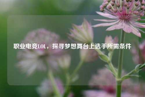 职业电竞LOL，探寻梦想舞台上选手所需条件