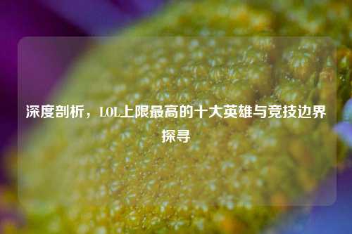 深度剖析,LOL上限最高的十大英雄与竞技边界探寻