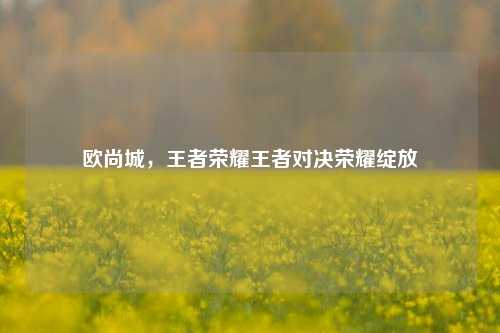 欧尚城,王者荣耀王者对决荣耀绽放