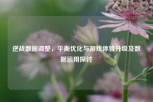 逆战数据调整,平衡优化与游戏体验升级及数据运用探讨