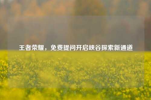 王者荣耀，免费提问开启峡谷探索新通道
