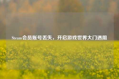 Steam会员账号丢失,开启游戏世界大门遇阻