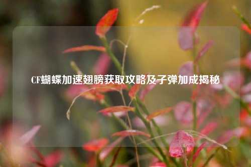 CF蝴蝶加速翅膀获取攻略及子弹加成揭秘