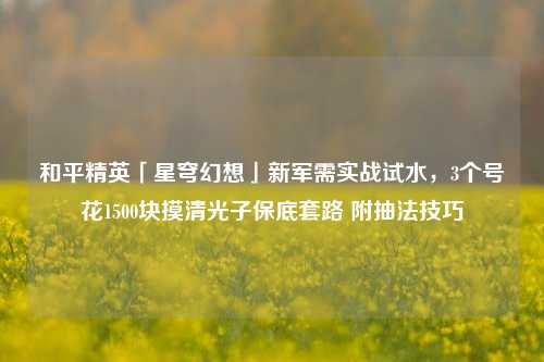 和平精英「星穹幻想」新军需实战试水,3个号花1500块摸清光子保底套路 附抽法技巧